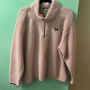 Pink Victoria Secret Sherpa Quarter Zip